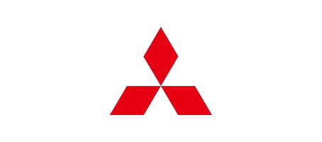 Red Mitsubishi logo on black background